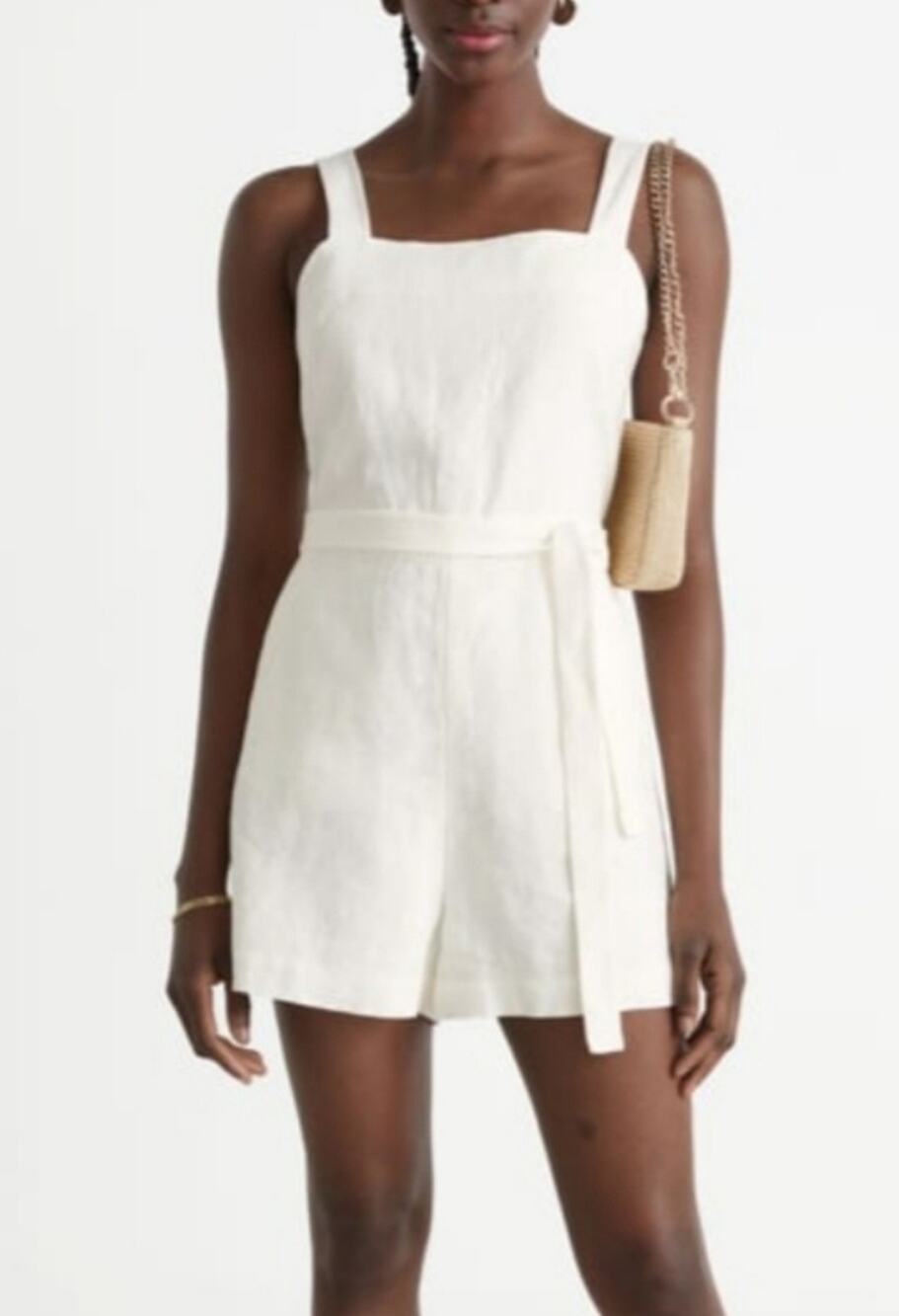 And Other Stories white 100% linen romper Size 2 sustainable organic old money
